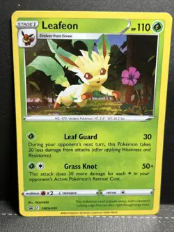 Leafeon SWSH191 Evolving Skies Black Star Promo Cosmos Holo Pokemon Card - Image 1