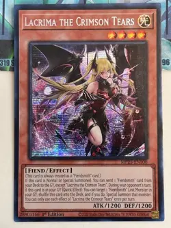 Yugioh 1x Lacrima the Crimson Tears Secret MP25-EN100 2025 Mega-Pack 1st Ed NM - Image 1