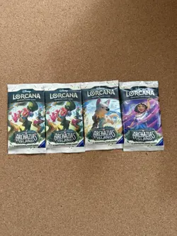 Disney LORCANA ARCHAZIA'S ISLAND: BOOSTER PACK X4 (1 of each artwork ) Sealed - Image 1