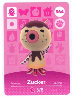 Zucker #364 - Amiibo Card - Animal Crossing Series 1 - Authentic Nintendo - Image 1