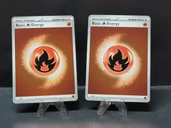 (2) Mega Evolution Energy Fire Holo Energy Card 002 TCG Pokemon card Near Mint - Image 1