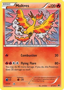 Moltres 9/124 Rare XY - Fates Collide Pokemon Card - Image 1