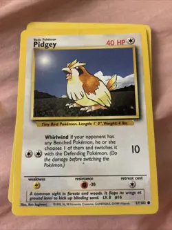 Pokemon Pidgey TCG Base Set Unlimited Common Card 57/102 - Image 1