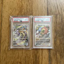 PSA 10 GEM Charizard 212/172 - Mewtwo 221/172 SAR VSTAR Pokemon - Image 1