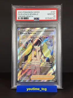 2023 Pokemon Sword and Shield Crown Zenith Fa Elesa's Sparkle #147 PSA 10 - Image 1