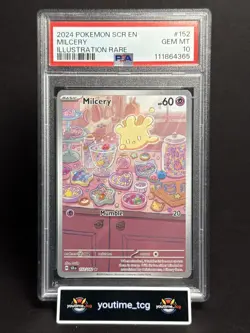 2024 Pokemon Scr En-Stellar Crown Illustration Rare Milcery #152 PSA 10 - Image 1