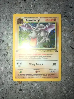 Pokemon TCG Prerelease 1st Edition Aerodactyl 1/62 Fossil Pre-release Holo - Image 3