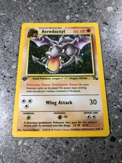 Pokemon TCG Prerelease 1st Edition Aerodactyl 1/62 Fossil Pre-release Holo - Image 5