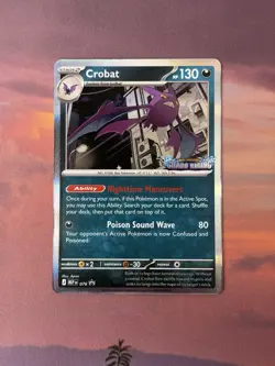 Pokemon Chaos Rising Crobat 076 Pre-Release Stamped Black Star Promo NM - Image 1