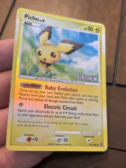 Pokemon - Pichu 45/100 Platinum Reverse Holo Burger King Promo Stamped - Image 3