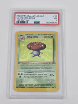 2000 Pokemon Italian Jungle Vileplume Holo 1st Edition #15 PSA 7 NM Vintage WOTC - Image 1