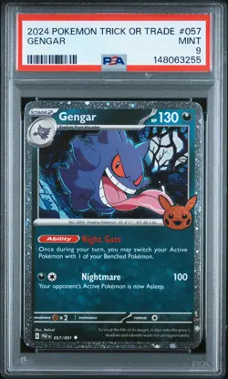 2024 POKEMON TRICK OR TRADE #057 GENGAR PSA 9 - Image 1