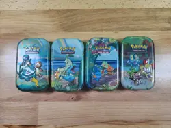(EMPTY) Lot Of 4 Pokemon Celebrations Mini Tins Kanto, Johto, Hoenn, Kalos - Image 1