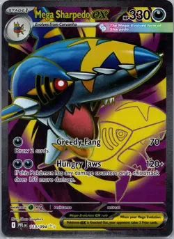 Mega Sharpedo ex 113/094 ME02: Phantasmal Flames Pokemon TCG Ultra Rare NM - Image 1
