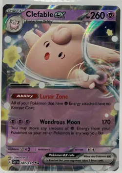 Pokemon TCG - Clefable ex Obsidian Flames Holo Rare - 082/197 - NM/M - Image 1