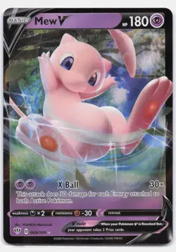 Mew V Rare 069/189 Holo Darkness Ablaze Pokemon Near Mint - Image 1