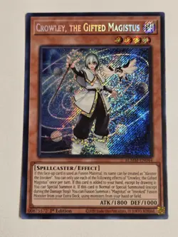 Crowley, the Gifted Magistus BLMM-EN044 Secret Rare Yugioh 1st Edition Dracotail - Image 1