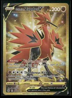 Galarian Zapdos V 182/172 Secret Rare Brilliant Stars Pokemon NM/M - Image 1
