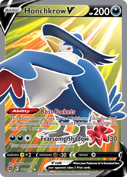 Honchkrow V 161/172 Ultra Rare Brilliant Stars Pokemon NM/M - Image 4