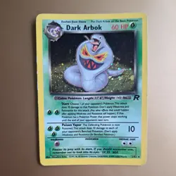 Pokemon TCG Dark Arbok Rare Holo Card #2/82 Team Rocket 1999-23000 misprint - Image 1