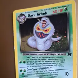 Pokemon TCG Dark Arbok Rare Holo Card #2/82 Team Rocket 1999-23000 misprint - Image 4