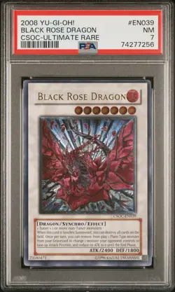 2008 YU-GI-OH! #EN039 BLACK ROSE DRAGON CSOC-ULTIMATE RARE PSA 7 - Image 1