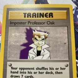 NM Imposter Professor Oak Base Set 73/102 Rare WOTC Vintage Pokemon TCG Card - Image 3