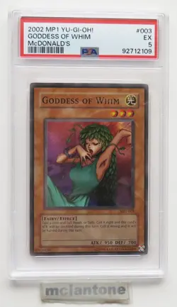 McDonald's TCG 2002 YU-GI-OH! MP1-003 GODDESS OF WHIM Trading Card PSA 5 EX - Image 2