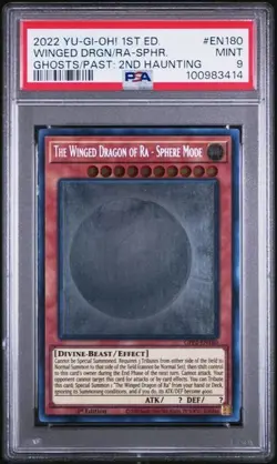 2022 Yu-Gi-Oh! 1st Edition Winged Dragon of RA Sphere GFP2-EN180 PSA 9 - Image 1