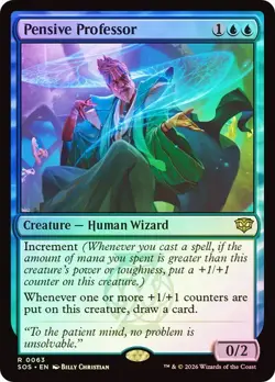NM Foil Pensive Professor, MTG, Secrets of Strixhaven, Magic the Gathering, 63 - Image 1
