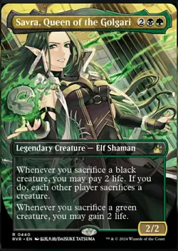 SAVRA, QUEEN OF THE GOLGARI (ANIME BORDERLESS) MTG Ravnica Remastered RVR 440 - Image 1