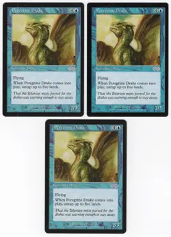 Peregrine Drake x3 3x 1998 Urza's Saga Blue Uncommon Creature MTG NM AZ1 - Image 1