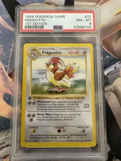 1999 Pokemon Base Set 1st Edition 22 Pidgeotto PSA 8 53566155 Graded Pokemon Car - Image 1
