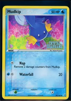 Pokemon EX CRYSTAL GUARDIANS - #58/100 Mudkip - Reverse Holo - ENG - Near Mint - Image 1