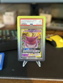 Pokemon TCG Gengar & Mimikyu GX Holo Ultra Rare Card 53/181 PSA 9 NEW CERT - Image 1