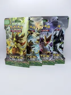 Pokemon FATES COLLIDE Sleeved Booster Pack COMPLETE ART SET - 4 Packs SEALED - Image 1