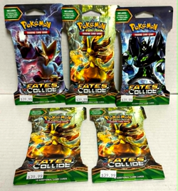 Pokemon TCG XY: Fates Collide Sleeved Booster Pack Lot of 5 SEALED 2016 Nintendo - Image 1
