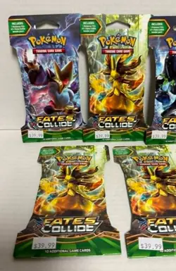 Pokemon TCG XY: Fates Collide Sleeved Booster Pack Lot of 5 SEALED 2016 Nintendo - Image 2