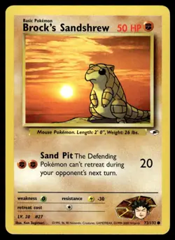 Pokemon TCG Gym Heroes #072/132 Brock's Sandshrew (72) LP - Image 1