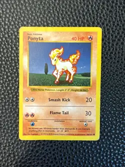 Ponyta 60/102 - Shadowless Base Set - Non-Holo Pokemon Card D2 - Image 1
