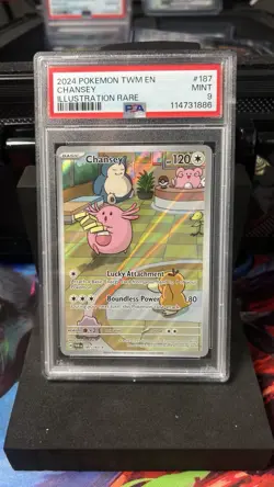 Pokemon TCG Chansey 187/167 Illustration Rare PSA 9 Twilight Masquerade TWM EN - Image 1