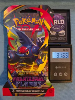 Weighed 31.65g Pokemon TCG Phantasmal Flames Sleeved Booster Sealed Heavy Weight - Image 1