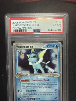 Pokemon TCG Vaporeon EX Delta Species Holo Ultra Rare 110/113 2005 PSA 6 - Image 2