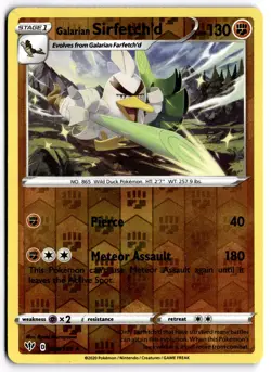 Pokemon TCG Galarian Sirfetch'd 098/189 SWSH03: Darkness Ablaze Rare Reverse Hol - Image 1