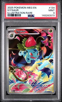 2025 POKEMON MEG EN-MEGA EVOLUTION ILLUSTRATION RARE #134 IVYSAUR PSA 9 - Image 1