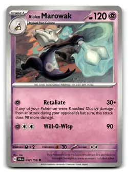 2025 Pokemon Alolan Marowak #57/159 - Image 1