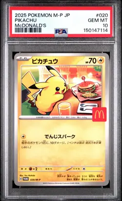2025 POKEMON JAPANESE M-P PROMO MCDONALD'S #020 PIKACHU PSA 10 - Image 1