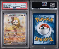 2025 POKEMON BLK EN-BLACK BOLT SPECIAL ILLUSTRATION RARE #167 MELOETTA EX PSA 10 - Image 3