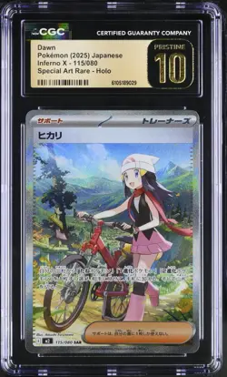 2025 POKEMON INFERNO X JPN SPECIAL ART RARE HOLO #115 DAWN CGC 10 PRISTINE - Image 1