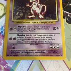 Pokemon TCG Mewtwo 10/102 1999 Base Set Holo Unlimited Rare LP - Image 3